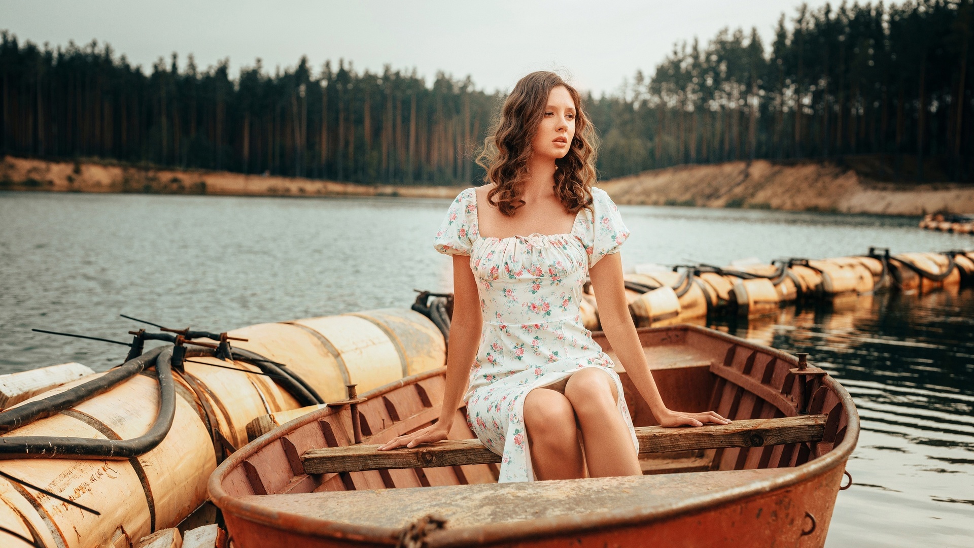 Картинки disha shemetova summer dress women outdoors lake nature