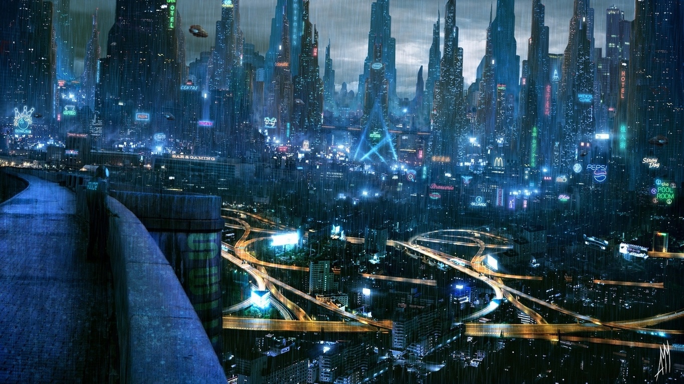 Город будущего обои на телефон