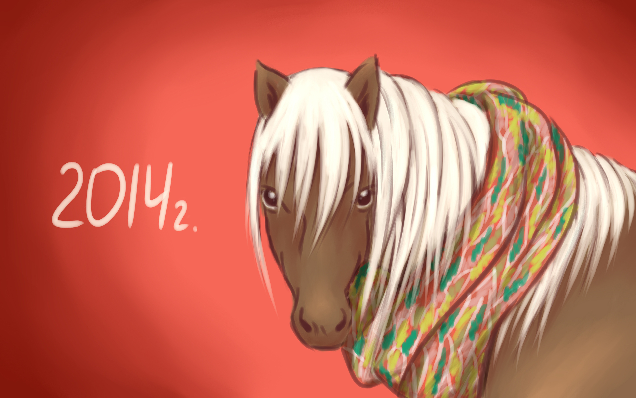 Аниме лошади новогодние