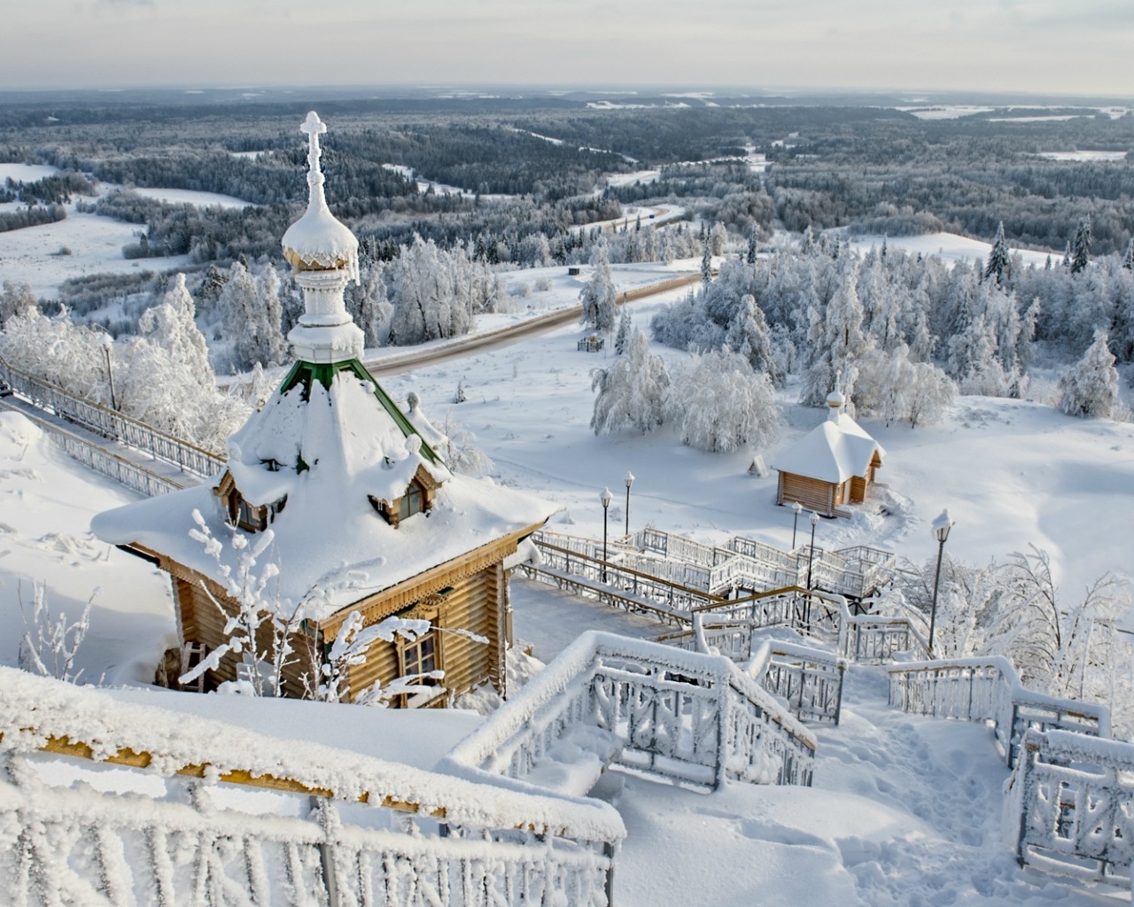 Зима в Карелии храм