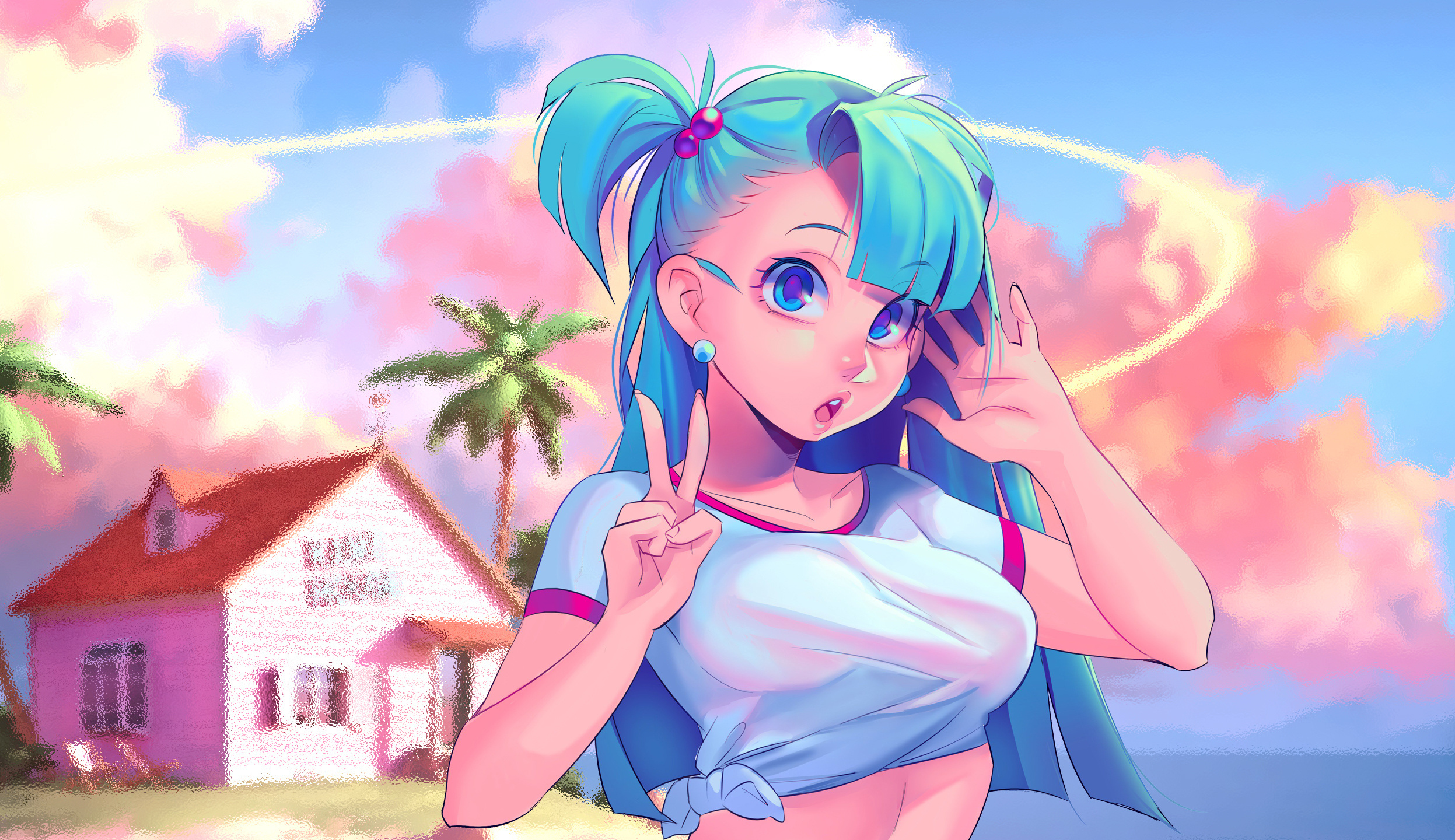 Обои Dragon Ball Bulma Anime Sexy Cute Beautiful на рабочий стол картинки с раздела Аниме 