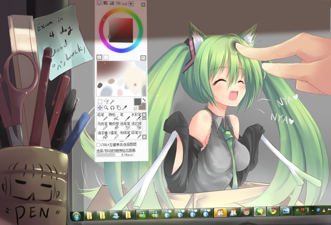 Hatsune miku, vocaloid, , , , , , windows seven