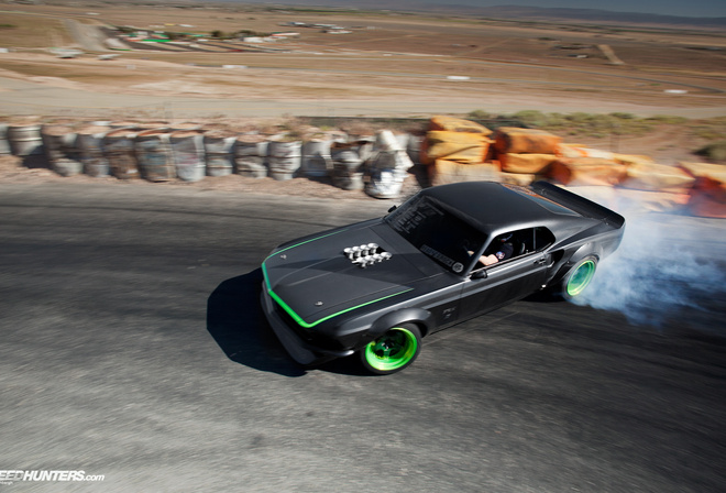 drift, mustang, black, rtr-x, Ford, 