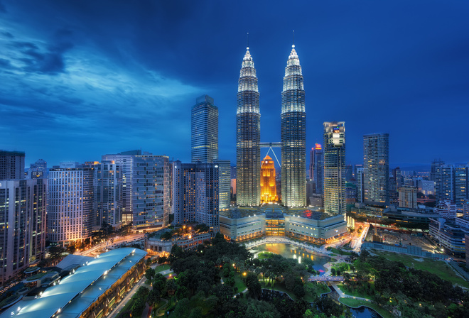 malaysia, -, kuala lumpur, blue hour, night