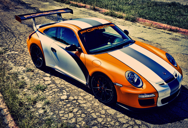 orange, , Porsche, gt3, rs, 911, 