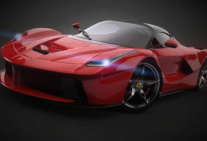 Ferrari, LaFerrari, Red, 2014