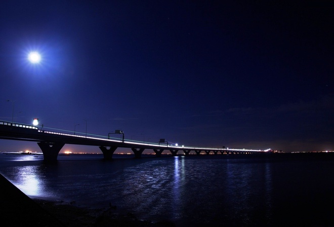 , bridge, , water, light, , river, , , moon, 