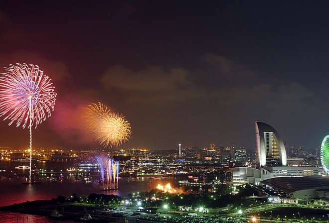 japan, , Fireworks. yokohama, , kanagawa, 