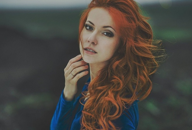 redhead, girl, face