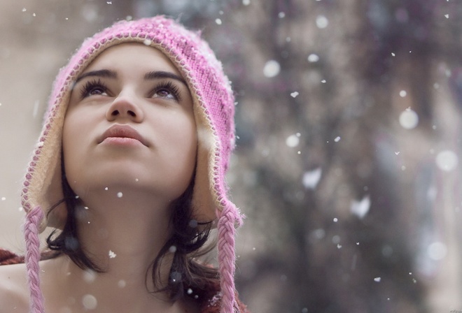 beauty, girl, snow