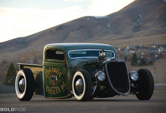 pickup, Ford, 1935, rat rod, v8