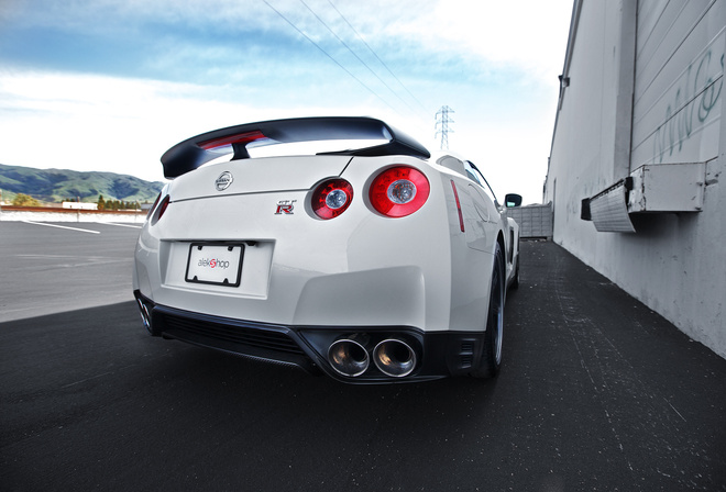 , clouds., gtr, white, Nissan, , r35, sky, , 