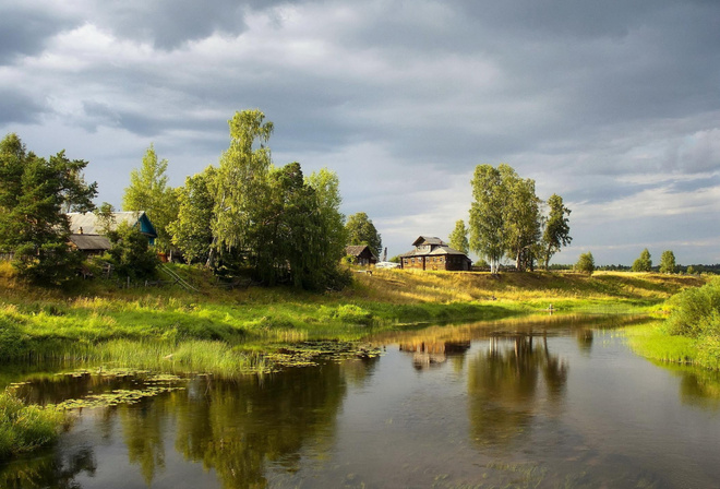 Фото пруда в деревне