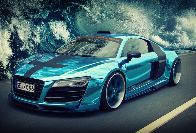 , , , , , audi, sea, speed, art, wave