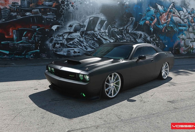 dodge, challenger, vossen, , blck