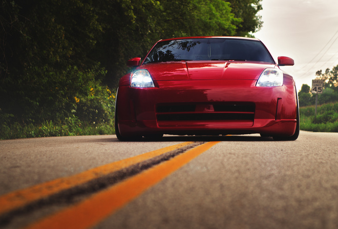 Nissan, 350Z, red, stance, , , , 