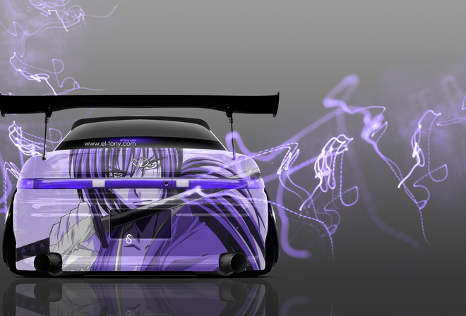 Tony Kokhan Toyota Mark Jzx Jdm Samurai Anime Aerography Violet Neon Effects