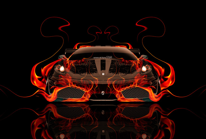 Tony Kokhan, Ferrari, F430, Fire, Car, Front, Abstract, Black, Orange, el Tony Cars, Photoshop, HD Wallpapers,  , , , 430, , ,  , , , , , 2014, , , 