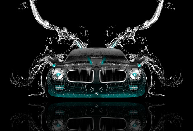 Tony Kokhan, Pontiac, Firebird, Front, Water, Muscle, Car, Azure, Neon, Black, Background, Effects, el Tony Cars, HD Wallpapers,  , , , , , , ,  , , , , , 2014, 