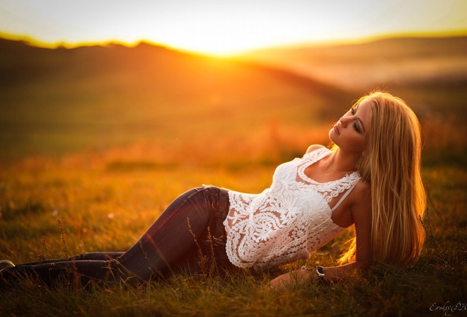 Maria, Girl, Model, Sunset, View, Fashion, Hair, Blonde, Lies