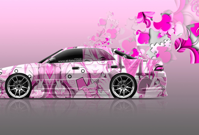 Tony Kokhan, Toyota, Mark2, JZX90, JDM, Anime, Girl, Aerography, el Tony Cars, Photoshop, Soft Image, Pink Colors, Samurai,  , , , , 2, , , , , , 