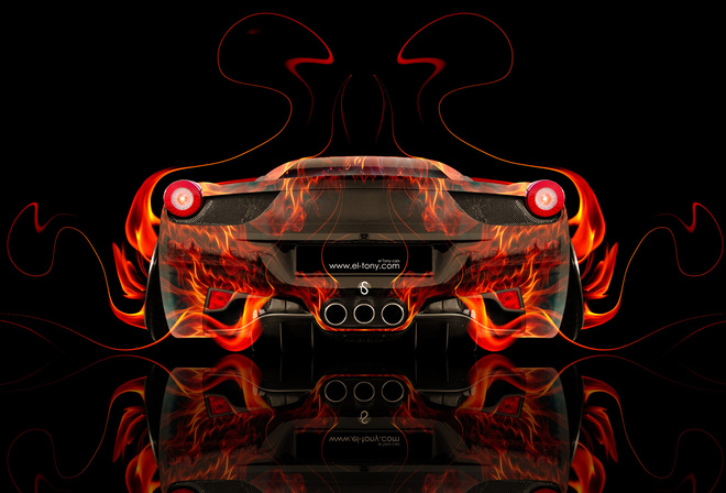 Tony Kokhan, Ferrari, Italia, 458, Back, Fire, Abstract, Car, Orange, Black, Colors, HD Wallpapers, el Tony Cars, Photoshop, Art, Design,  , , , , ,  , , , , , , , , , 