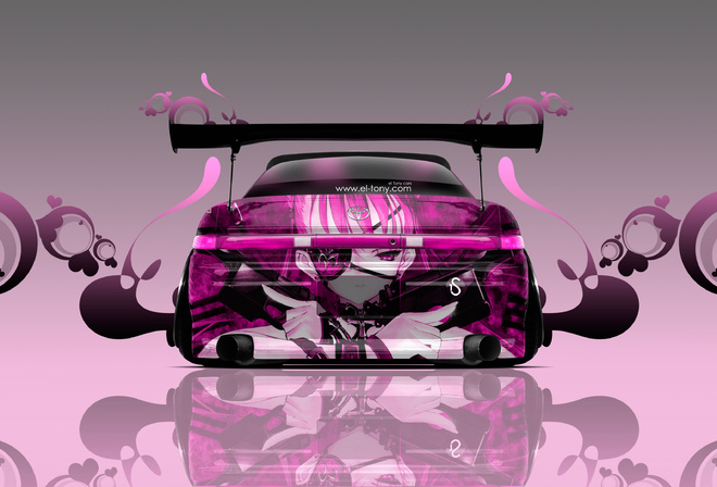 Tony Kokhan, Toyota, Mark2, JZX90, JDM, Back, Anime, Girl, Aerography, Pink, Colors, Tuning, el Tony Cars, Photoshop, 4K, Wallpapers, Design, Art, Style,  , , , , , 2, 90 ,  , , , , 