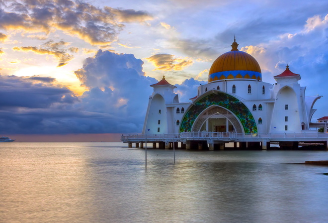 Malacca Straits Mosque, Malaysia, , 