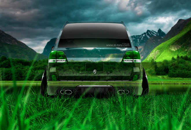 Tony Kokhan, Toyota, Land Cruiser, 200, Back, Crystal, Nature, Car, Tuning, JDM, Jeep, Green, Grass, HD Wallpapers, el Tony Cars, Photoshop, Design, Art, Style,  , , ,  , , ,  , , , 