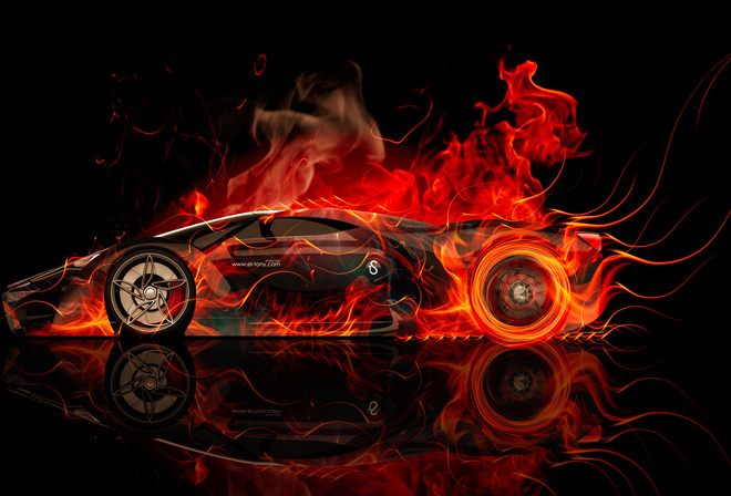 Tony Kokhan, Ferrari, F80, Side, Fire, Car, Concept, Abstract, Orange, Colors, Aerography, Black, HD Wallpapers, Supercar, Flame, Smoke, el Tony Cars, Design, Art, Style, Auto,  , , , , 80,  , , , 