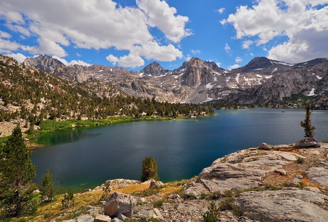 lake, mountain, sky, purple, water, clouds