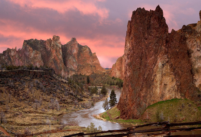 canyon, river, tree, mountain, water