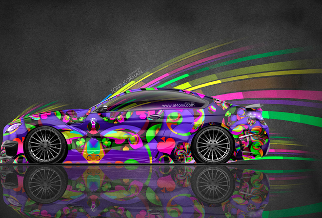 Tony Kokhan, BMW, M6, Hamann, Tuning, Side, Super, Abstract, Aerography, Multicolors, Effects, Speed, Vinyl, 4K, Wallpapers, el Tony Cars, Design, Art, Style, Photoshop,  , , , , 6,  , , , 