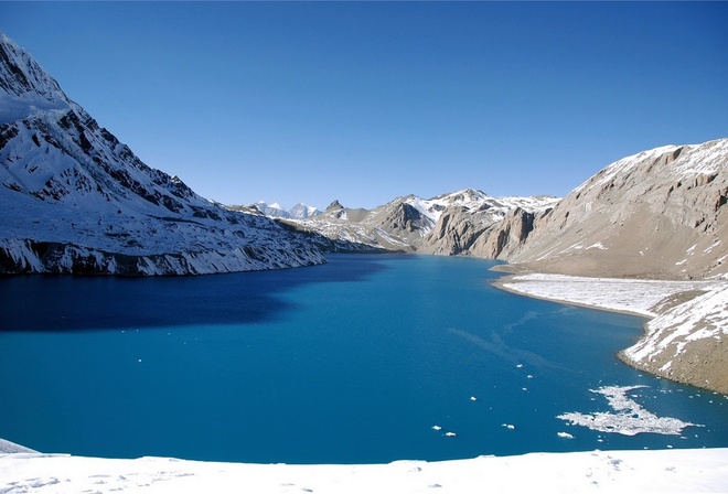 lake, mountain, tree, forest, water, sky, blue, beautiful