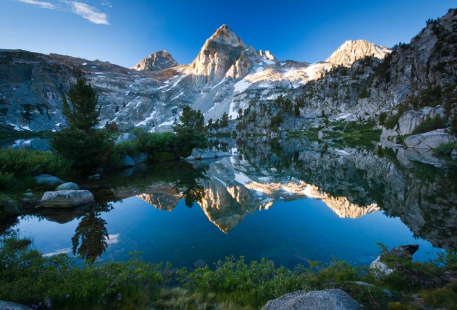 lake, mountain, tree, forest, water, sky, blue, beautiful