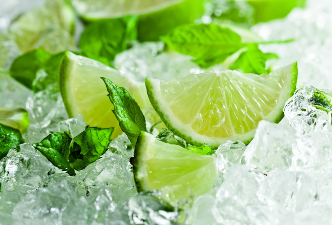 , , ,  , citrus, lime, ice, mint leaves