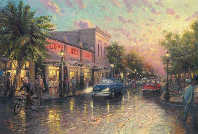 Key West, Thomas Kinkade, painting, Kinkade, , Florida, USA, Ernest Hemingway, Sloppy Joes Bar, , , , , , ,  ,  ,  