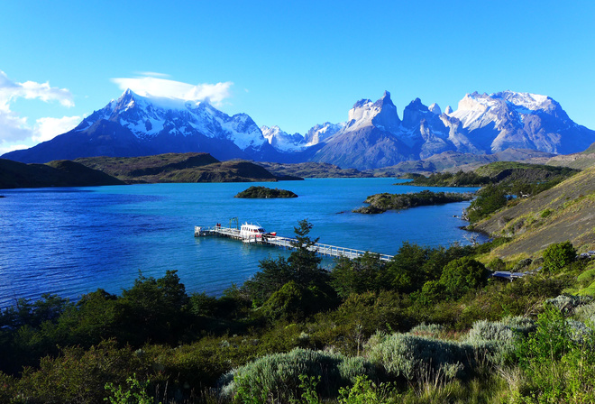 Lake Pehoe, Torres del Paine, Patagonia, Chile, , , , , , , 