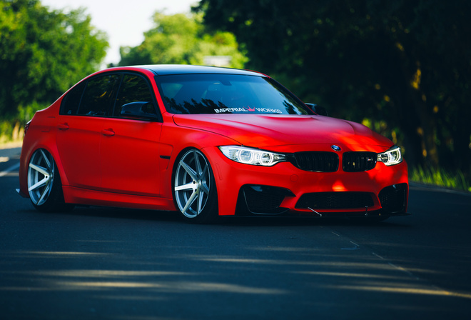 BMW, M3, F80, Stancenation, Vossen, Wheels, Red, Car, Front