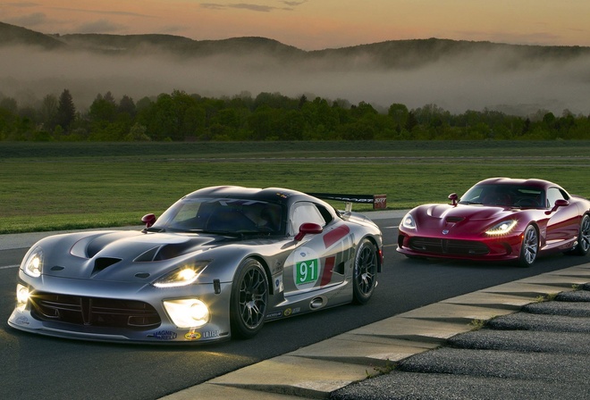 dodge, viper, car, road