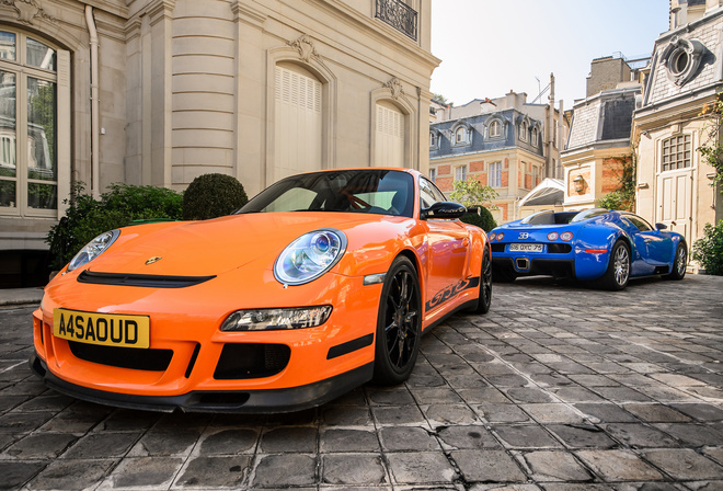 porsche, 911, gt3 rs, Bugatti, veyron