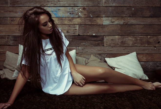 shirt, hair, brunette, girl, cute