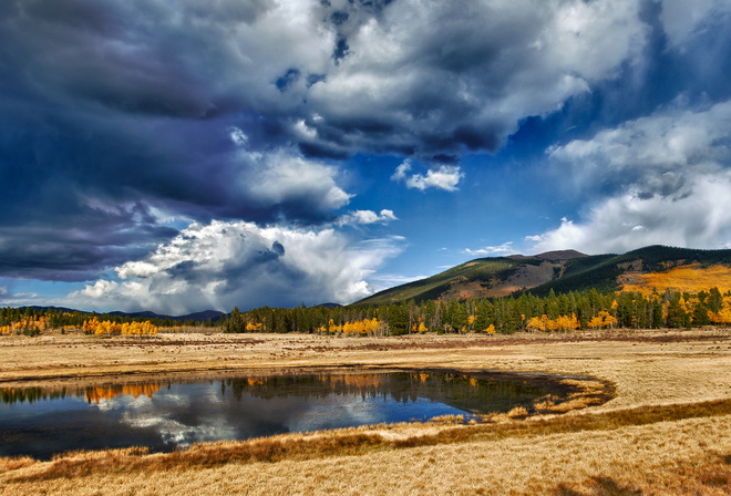 , landscape, reflection, grass, , trees, sky, , clouds, , , lake, , water, , , nature, 