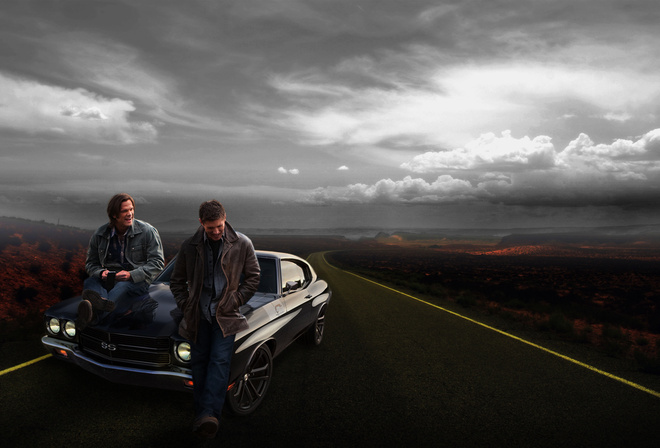 car, chevrolet, supernatural, winchester brothers, road