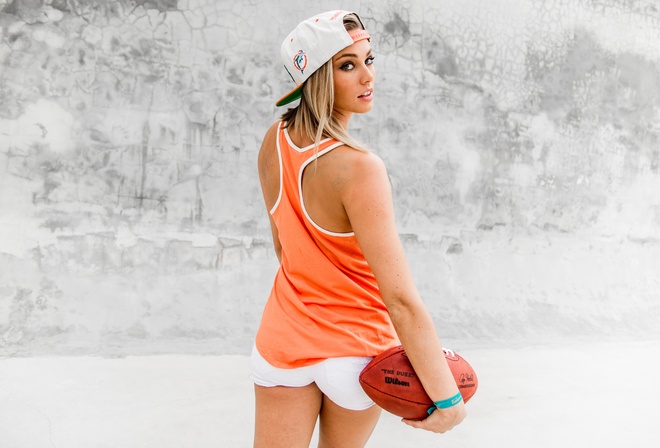 women, T-shirt, jean shorts, portrait, baseball caps, blonde