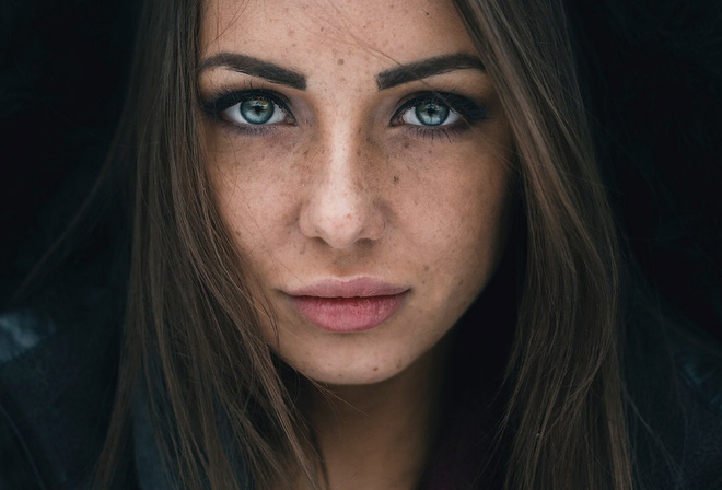 Katya Ivanova, women, face, freckles
