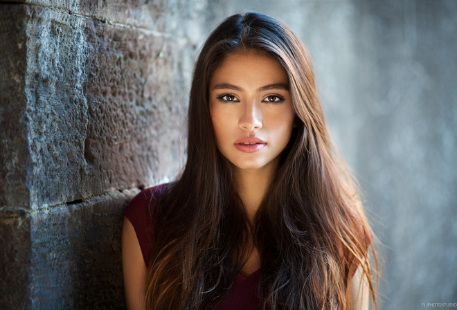 women, face, portrait, wall, depth of field