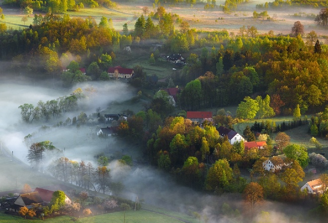 landscape, canon, mist, light, spring, Iza, Darek