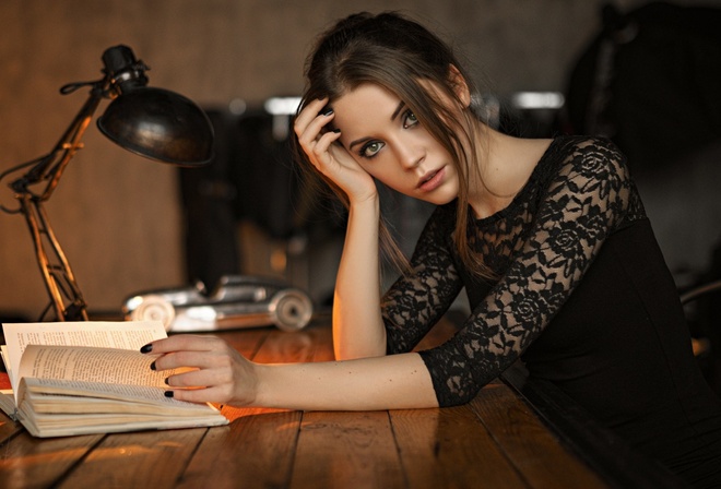 Ksenia Kokoreva, XeniaKokoreva, women, Sergey Fat, portrait, black nails, sitting