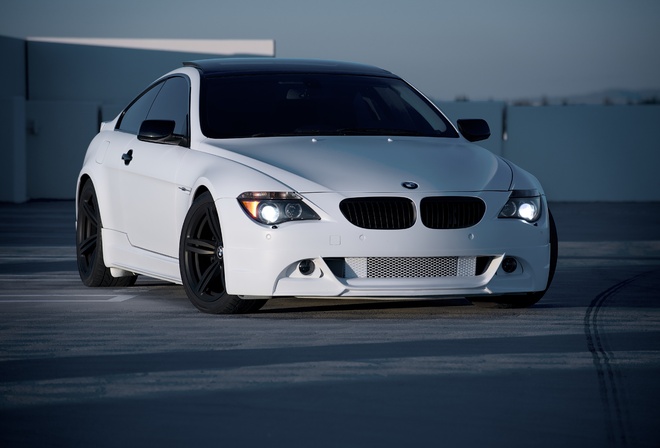 bmw, e63, bmw, white, roof, white, parking, m6, front
